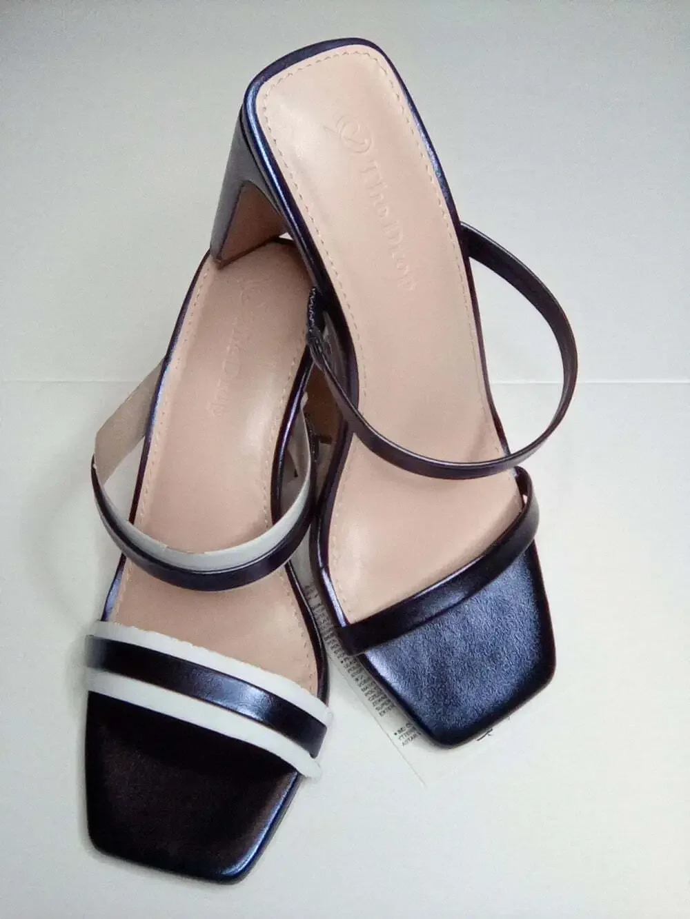 The Drop Avery Women's Strappy High Heel Metallic Navy Sandals Size 5